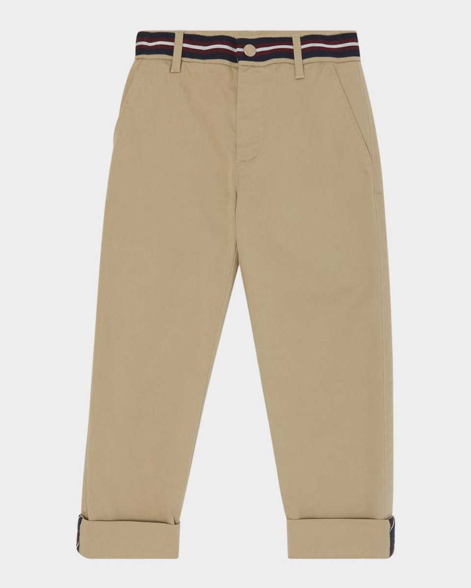 Boy's Tie Stripe Waistband Trousers, Size 4-6